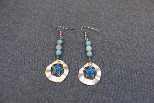 Pendientes con cuentas natural